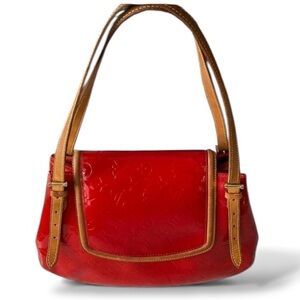 Louis Vuitton Red Leather Monogram Biscayne Bay Vernis GM Stunning Beauty